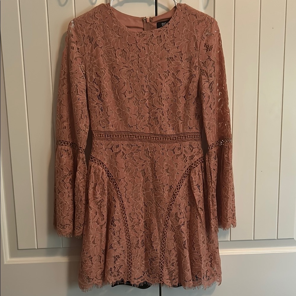 Elegant Lace Dress in Pink- Do + Be Dress